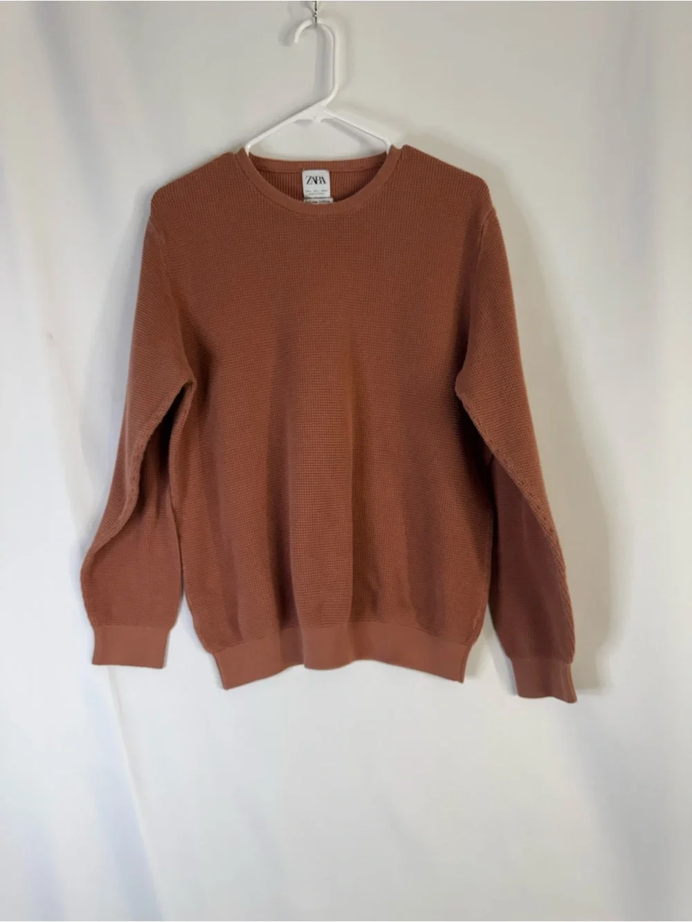 Zara‎ Men's Crewneck Sweater in Rust